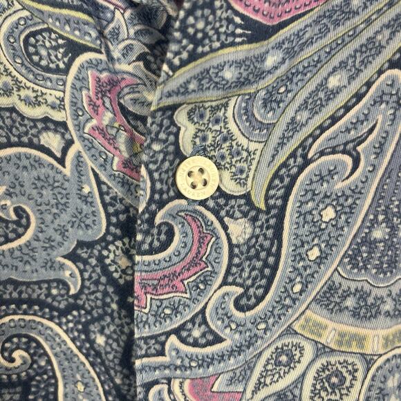 Lauren Ralph Lauren Paisley Sleep Shirt Dress Womens M Medium Black Label - Picture 3 of 6